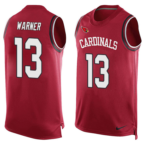 Men's Limited Kurt Warner Nike Jersey Red - #13 Player Name & Number Tank Top NFL Arizona Cardinals